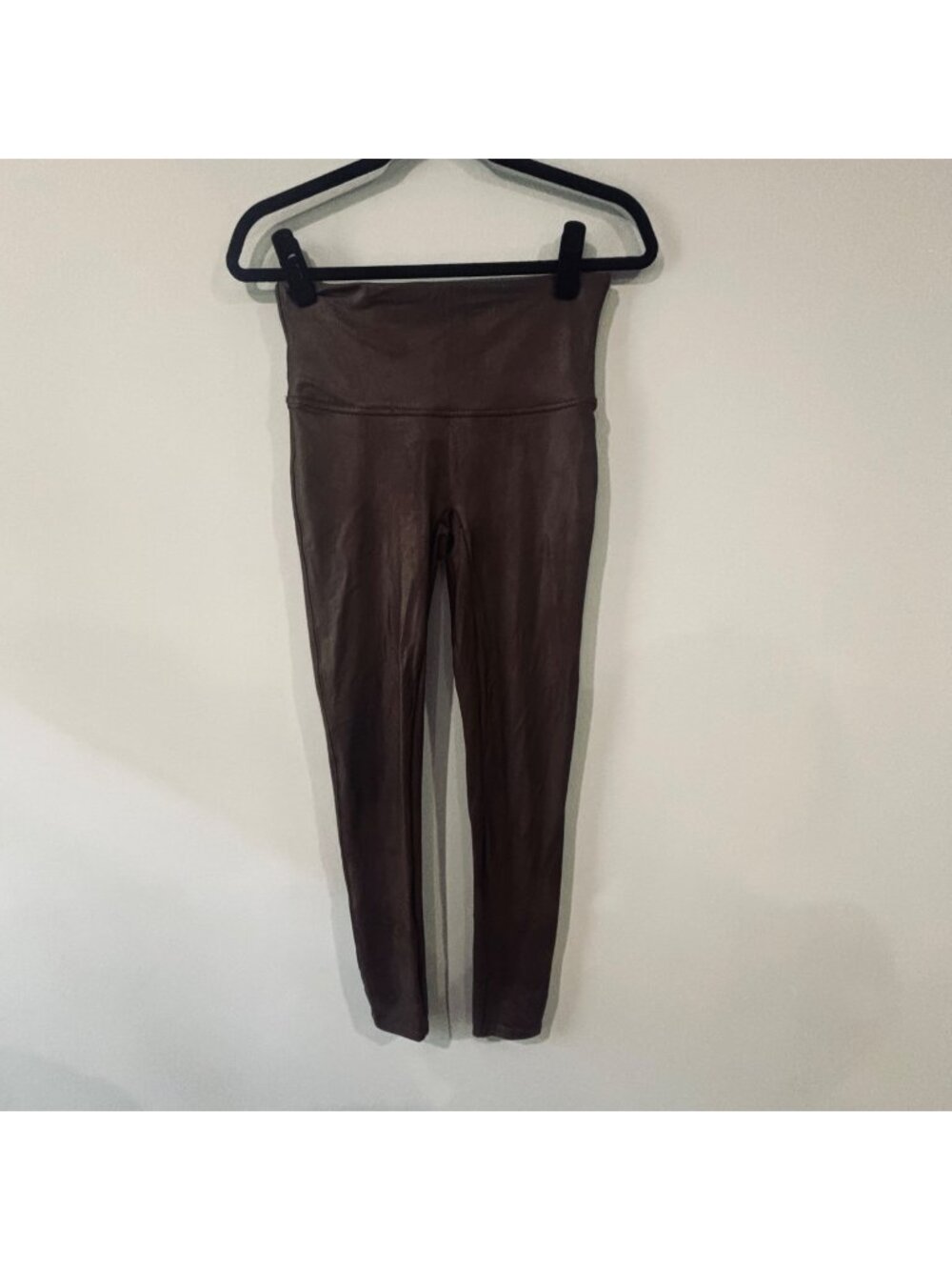 Spanx Brown Faux Leather Leggings Size L